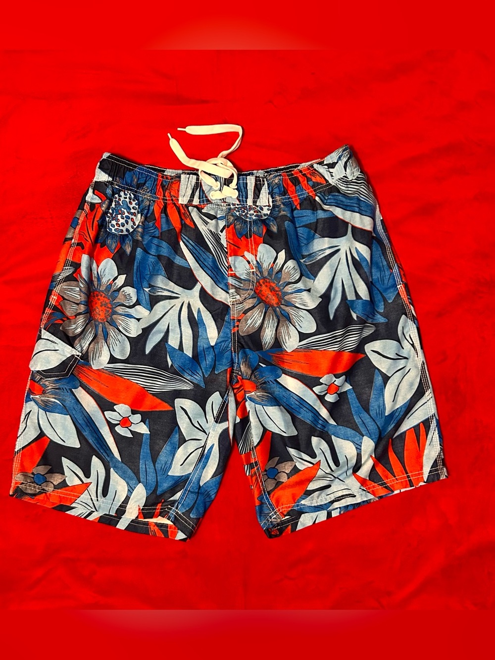 Kanu Surf Men's Blue, Red & White Floral Swim Shorts